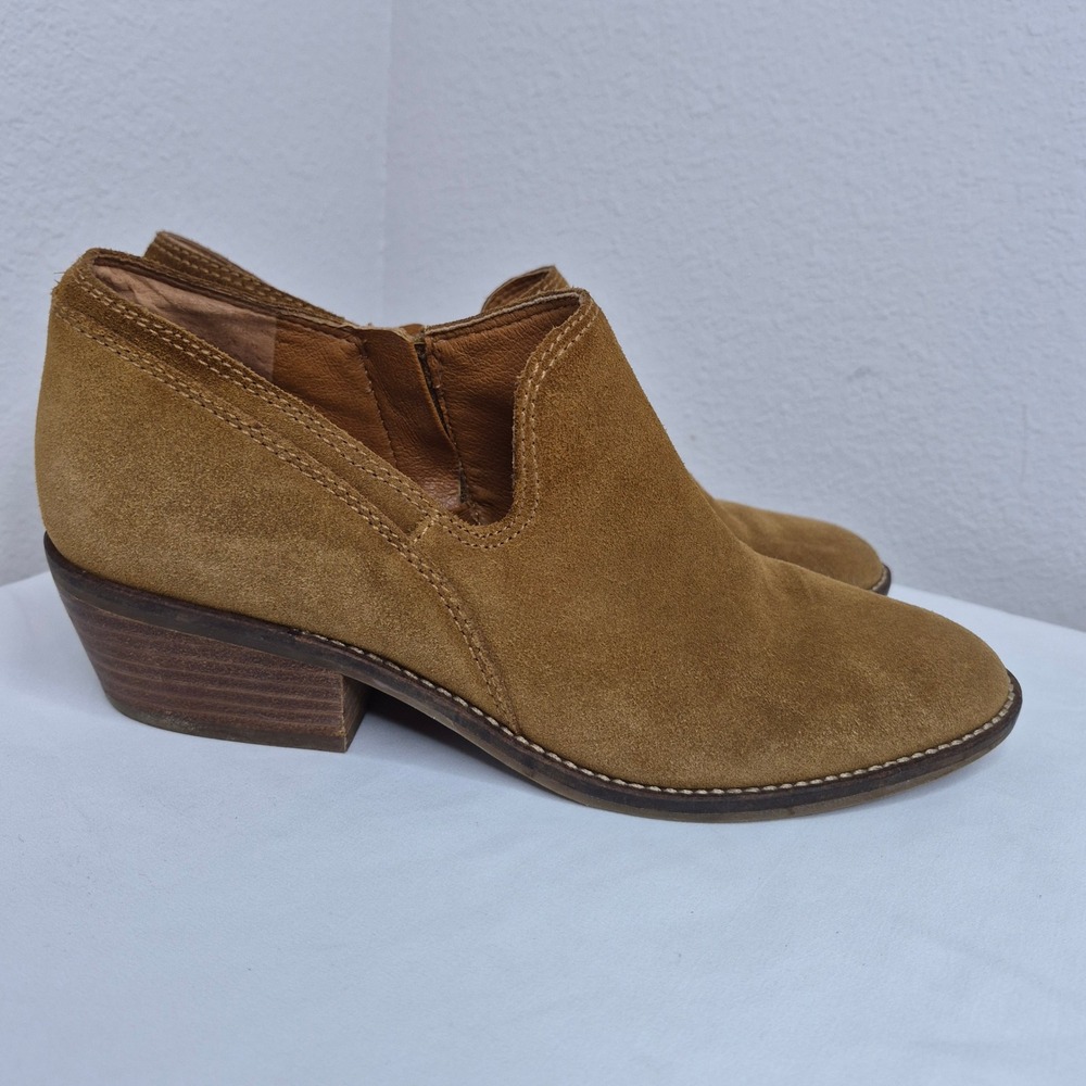 Lucky Brand Feltyn Brown Suede Ankle‎ Booties Cutout Sz 8.5 Western Cowgirl Boho